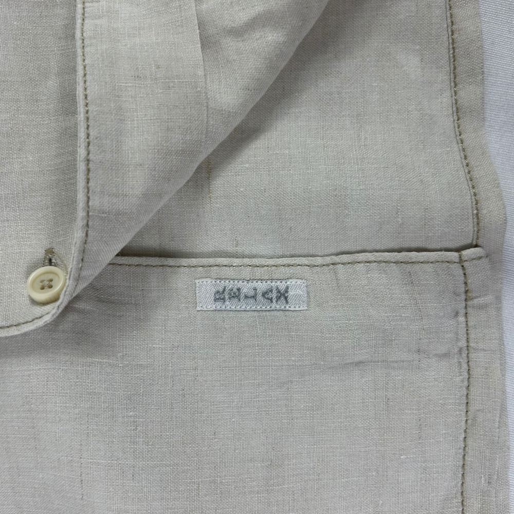 Tommy Bahama Relax Linen Button Up Short Sleeve Camp Shirt Beige‎ Large - Picture 8 of 13